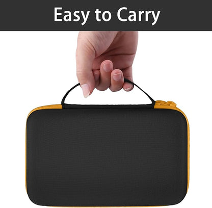 Label Printer Case Compatible with Brother P-Touch PTH110BP/PTH110/PTH111 Pro Label Maker(Black Case,Yellow Zipper)