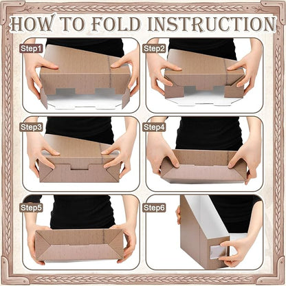 AmazingSpark Set of 4 Highland Cattle Magazine Holder Decorative Foldable Magazine Storage Boxes with Acrylic Label holders coquettish Boho organizer for office home Organization Storage