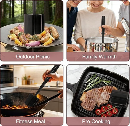 Meat Chopper, 5-Blade Curved Potato Masher & Hamburger Meat Smasher, Ground Beef Chopper, Premium Heat-Resistant Masher for Beef, Chicken and More