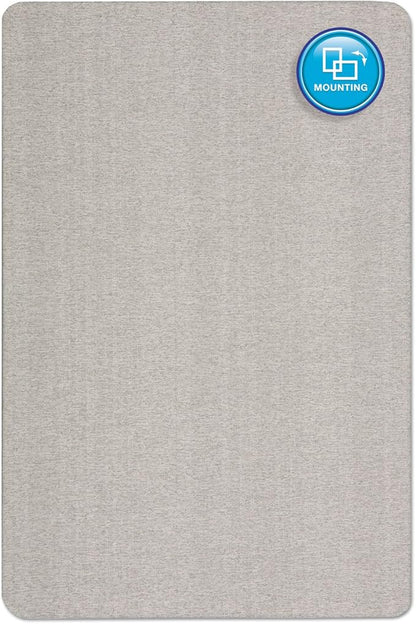 Quartet Bulletin Board, Fabric, 4' x 3', Frameless, High-Density Fiberboard, Oval Office, Gray (7684G)