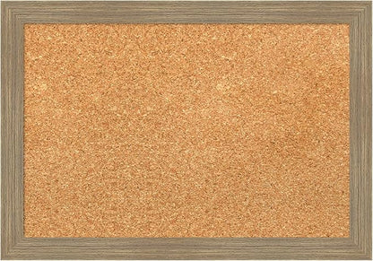 Amanti Art Natural Cork Board for Wall, 14x20 Vision Board with Brown Wood Frame, Small Corkboard Office Decor for Home Organization, Casual Corkboard Pinboard to Display Items for Home Organization