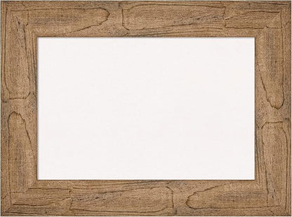 Amanti Art White Cork Board for Wall, 18x24 Vision Board with Brown Wood Frame, Small Corkboard Office Decor for Home Organization, Country Rustic Corkboard Pinboard to Display Items for Home