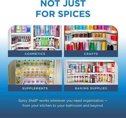 Spicy Shelf 3.0 - Expandable 2 Tiered Spice Rack Organizer for Cabinet & Pantry - Kitchen Seasoning Organizer - Cabinet Spice Racks for Inside Cabinets (Spicy Shelf Premium) - Home Organization