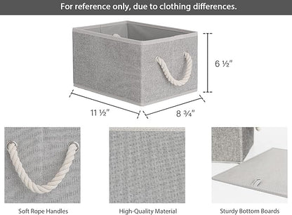StorageWorks Storage Baskets for Shelves, Foldable Fabric Closet Storage Bins with Handles, Fabric Storage Bins Clothes Organizer, Gray, 3-Pack, Small