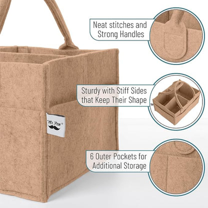 Mr. Pen- Baby Diaper Caddy Organizer, Earthy Clay, Nursery Storage Bin and Car Organizer for Diapers and Baby Wipes