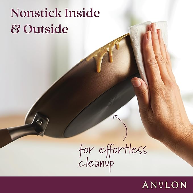 Anolon Advanced Home Hard-Anodized Nonstick Skillets (2 Piece Set- 10.25-Inch & 12.75-Inch, Bronze)