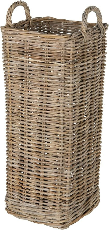 KOUBOO Kobo Square Umbrella Stand with Metal Water Catch, Gray Storage Basket Grey