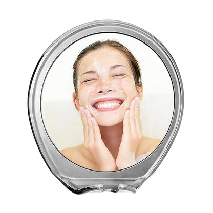 JiBen Fogless Shower Mirror with Power Locking Suction Cup, Built-in Razor Hook and 360 Degree Rotating Adjustable Arm, Personal Fog Free Bathroom Shaving Mirror (Chrome)
