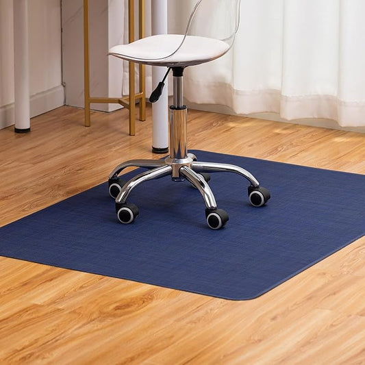 BARoyal Office Chair Mat for Hardwood Floor Under Desk Computer Rolling Chair Mat for Wood/Tile Floor Non-Slip Heavy Duty Desk Rug PVC Plastic Hard Floor Protector 45" x 53"(Indigo)