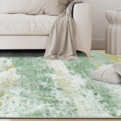 10x14 Area Rugs for Living Room Rug Washable: Abstract Large Rug Indoor Modern Carpet Non Slip for Dining Room Bedroom Nursery Home Office Green