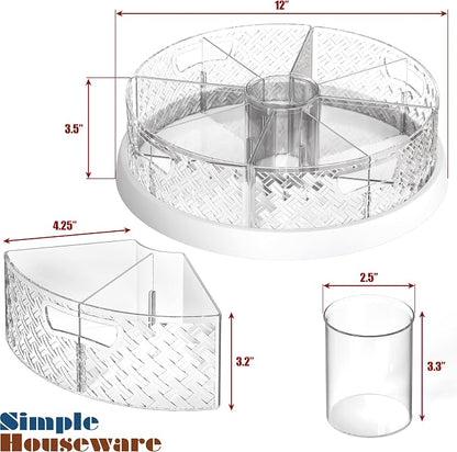 Simple Houseware 12-Inch Lazy Susan Turntable with Removable Bins and Dividers