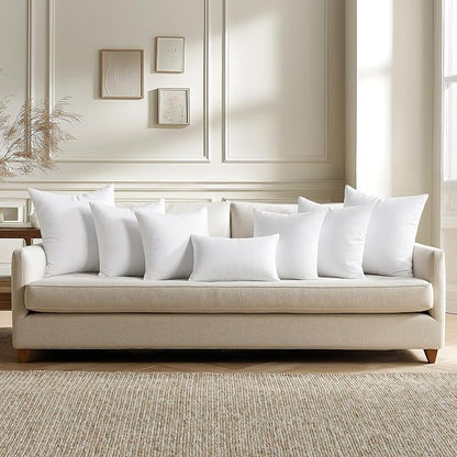 MIULEE Throw Pillows Inserts, Pack of 2 12x12 Inch 100% Virgin Fiber Filling Bed Couch Pillows