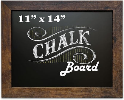 Loddie Doddie Magnetic Chalkboard - 11 x 14 in, Rustic Frame - Easy-to-Erase, Stain-Resistant Chalkboard Calendar for Wall - Magnetic Bulletin Board for Photos & Crafts - Kitchen & Office Menu Board
