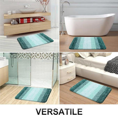 OLANLY Bathroom Runner Rugs Mat 59x24, Extra Soft Absorbent Microfiber Bath Rugs, Rubber Backing, Quick Dry, Long Bath Mats for Bathroom, Tub and Shower, Home Decor Accessories, Blackish Green
