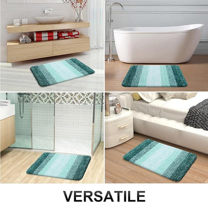 OLANLY Bathroom Runner Rugs Mat 70x24, Extra Soft Absorbent Microfiber Bath Rugs, Rubber Backing, Quick Dry, Long Bath Mats for Bathroom, Tub and Shower, Home Decor Accessories, Blackish Green