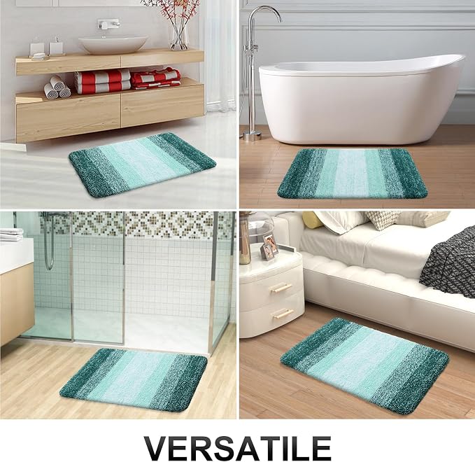 OLANLY Large Bathroom Rugs Mat 50x30, Extra Soft Absorbent Microfiber Bath Rugs, Rubber Backing, Quick Dry, Washable Bath Mat for Bathroom Floor, Tub and Shower, Home Decor Accessories, Blackish Green