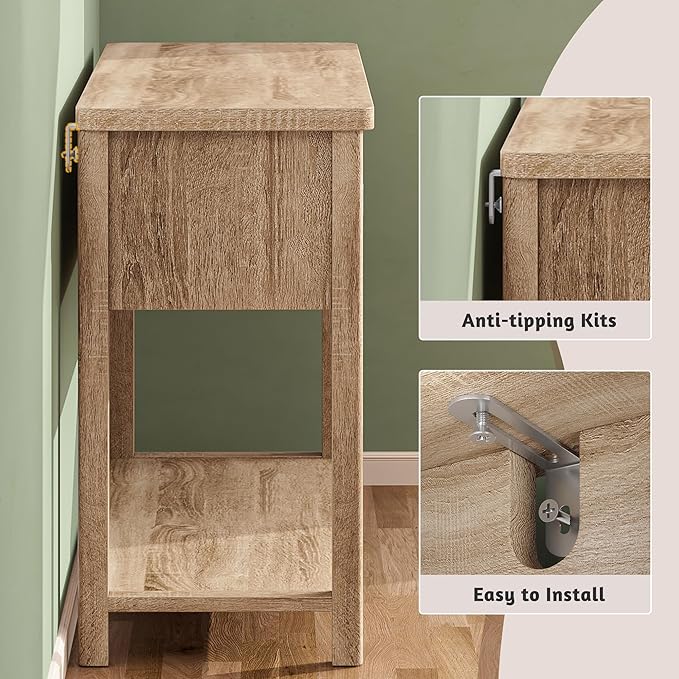 Console Table Fluted with 8 Storage Shelves & 2 Doors, Modern Entryway Table Behind Couch with Open Storage Shelf, Entry Table for Hallways,Entryway, Living Room,Wooden, Oak