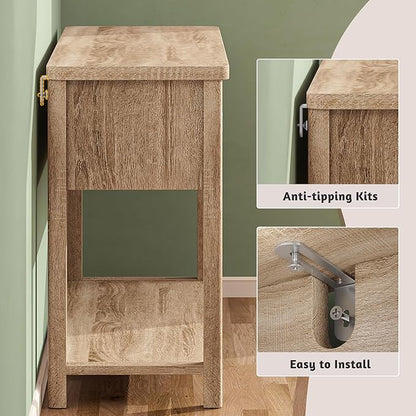 Console Table Fluted with 8 Storage Shelves & 2 Doors, Modern Entryway Table Behind Couch with Open Storage Shelf, Entry Table for Hallways,Entryway, Living Room,Wooden, Oak