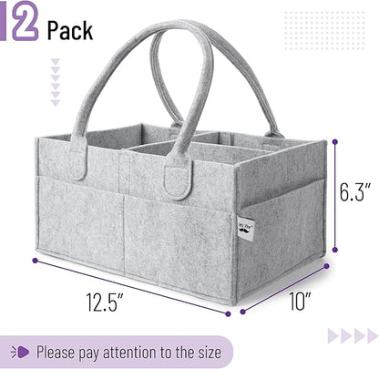 Mr. Pen- Baby Diaper Caddy Organizer, 2 Pack, Gray, Nursery Storage Bin and Car Organizer for Diapers and Baby Wipes
