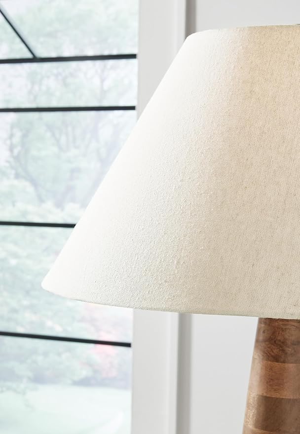 Signature Design by Ashley Danset Contemporary Wood Floor Lamp with 3-Way Switch, Light Brown