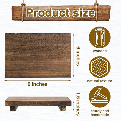 Nuogo Wood Riser Tray Soap, Stand Soap Tray for Kitchen Sink, Wood Pedestal for Kitchen Counter Sink Stand Decorative Rustic Bathroom Dishes Plant Bottles Candles Display(9 x 6 Inch,Brown)