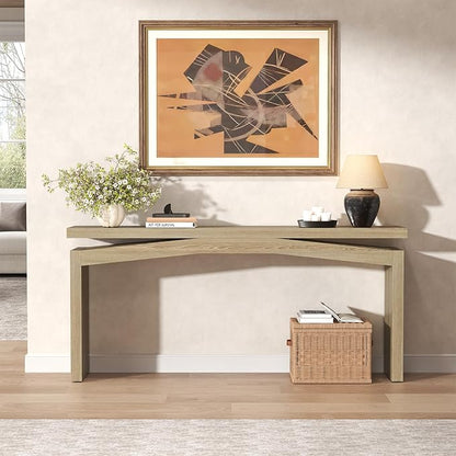 63-Inch Console Table Behind Sofa Rustic, Long Foyer Tables for Entryway Narrow, Modern Farmhouse Couch Table Wood for Hallway, Living Room, Home, Entrance, Light Tan Wood
