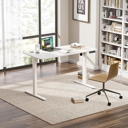 Standing Desk Home Office Desk, 48 x 24 Inches, Electric Height Adjustable Ergonomic Rising Computer Table, 4 * 2ft, White Desk