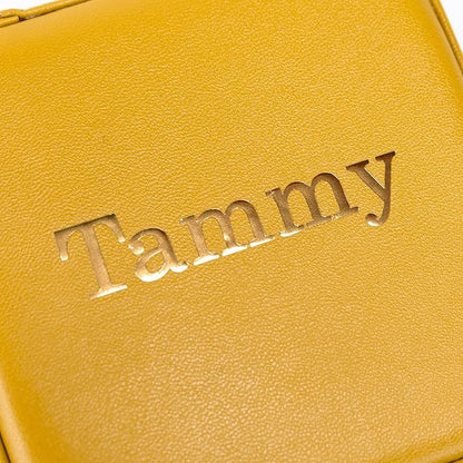 Angelina's Palace Personalized Jewelry Case with Name Engraved,Custom Leather Travel Jewelry Organizer Box for Rings,Earrings,Necklaces,Birthday Bridesmaid Gift For Women