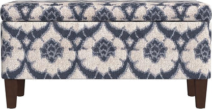 HomePop Large Decorative Storage Bench - Blue Medallion Print