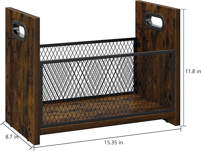 Large Magazine Rack Floor, Vinyl Record Storage, Magazine File Holder Storage Basket for Letters, Books, Newspapers, Desktop and Home Office, 15.35" L x 8.7" W x 11.8" H
