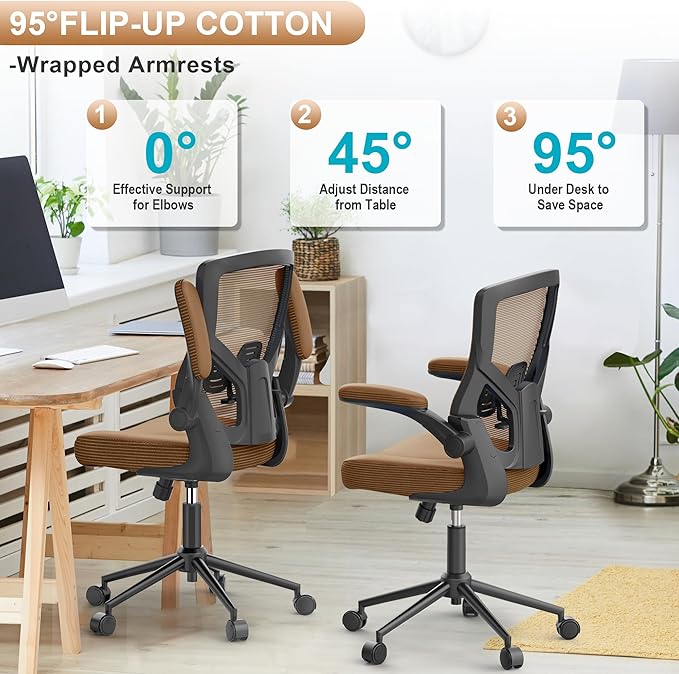 Ergonomic Office Desk Chair with Waterfall Seat and S-Shaped Back for Lower Back & Leg Pressure Relief, Comfortable for 8+ Hours Sitting