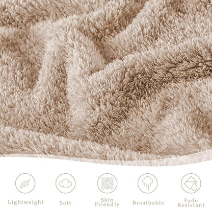 Exclusivo Mezcla Fleece King Size Bed Blanket, Ultra Soft, Lightweight and Fuzzy Camel Blanket for Women, Home Decor, 90x104 Inches
