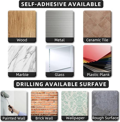 Paper Towel Holder - Self-Adhesive or Drilling, White, Upgraded Aluminum Kitchen Roll Dispenser Under Cabinet, Lighter but Stronger Than Stainless Steel!