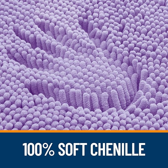 OLANLY Large Bathroom Rugs 40x24, Extra Soft Absorbent Chenille Bath Rugs, Rubber Backing Quick Dry, Machine Washable Bath Mats for Bathroom Floor, Tub and Shower, Home Decor Accessories, Lavender