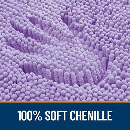 OLANLY Large Bathroom Rugs 47x32, Extra Soft Absorbent Chenille Bath Rugs, Rubber Backing Quick Dry, Machine Washable Bath Mats for Bathroom Floor, Tub and Shower, Home Decor Accessories, Lavender