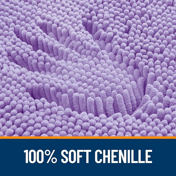 OLANLY Bathroom Runner Rugs 70x24, Soft Absorbent Chenille Bath Rugs, Rubber Backing Quick Dry, Machine Washable Long Bath Mats for Bathroom Floor, Tub and Shower, Home Decor Accessories, Lavender