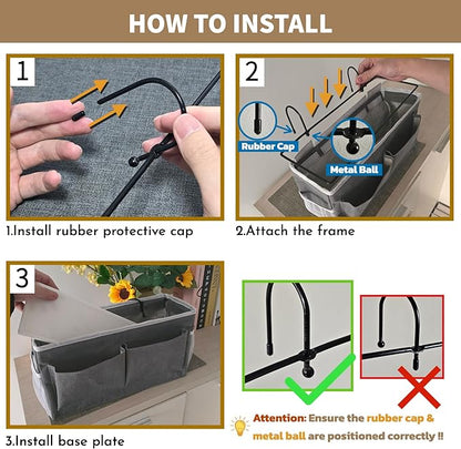 Kanrichu Bedside Caddy Hanging Storage Bag, Organizer Baskets with Pockets for Bunk Bed Accessories, Loft & Dorm Rooms Chair Bed Rails (Pink-2pcs)