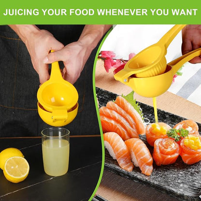TEZZ Extra Large Citrus Squeezer, Premium Heavy Duty Mental Handhelp Juicer for Lemon, 3.5 Inch Hand Press Lemon Juice Squeeze, Lime Squeezer Bar Tool, Manual Citrus Press | Large bowl ergonomic handle easy handheld press for lemons and limes