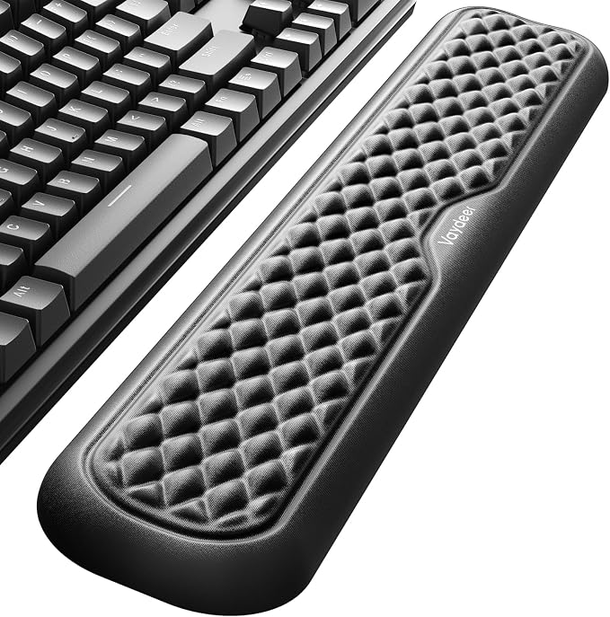 Vaydeer Keyboard Wrist Rest, Large Wrist Support Pad, Memory Foam Hand Rest for Desk, Ergonomic Computer Cushion Soft Laptop Typing, Office Gaming Palm Arm Carpal Tunnel Pain Relief(17.32inch, Black)