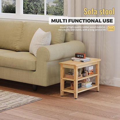 Wood Shoe Bench for Entryway,Bench with Shoe Rack,Storage Shoe Organizer for Hallway,Living Room,Bedroom (Natural, 23.62''W×11.81‘’D×17.71‘’H)