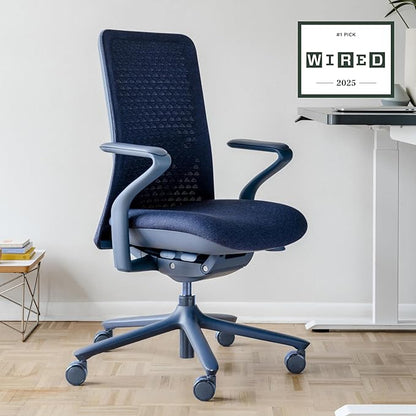 Branch Verve Chair - High Performance Executive Office Chair with Contoured Back and Adjustable Lumbar Support - High Density Foam Cushion and 3D Knit Back - Fits 5' to 6', Up to 275 lbs, Cobalt