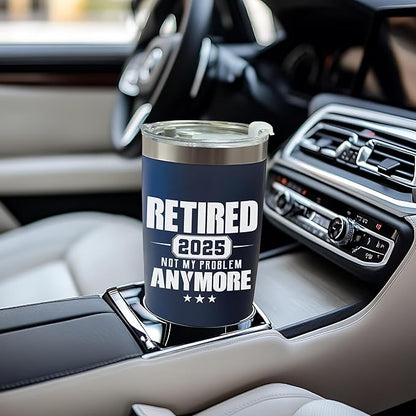 Retirement Gifts for Men 2025 - Retired Not My Problem Anymore - Funny Retired Tumbler for Men, Him, Father, Husband, Coworkers - Happy Retirement Gifts, Navy Tumbler 20 Oz (Navy 20Oz 2025)