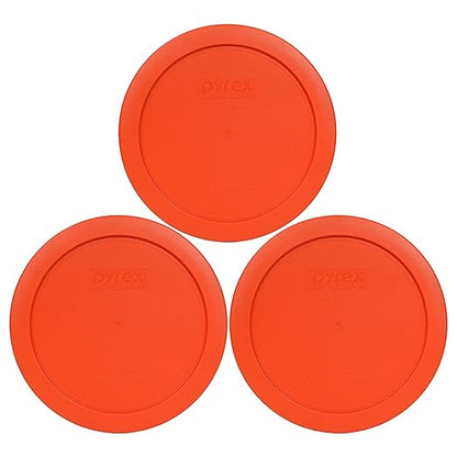 Pyrex 7201-PC 4 Cup Pumpkin Orange Food Storage Replacement Lids (3-Pack) – Made in USA