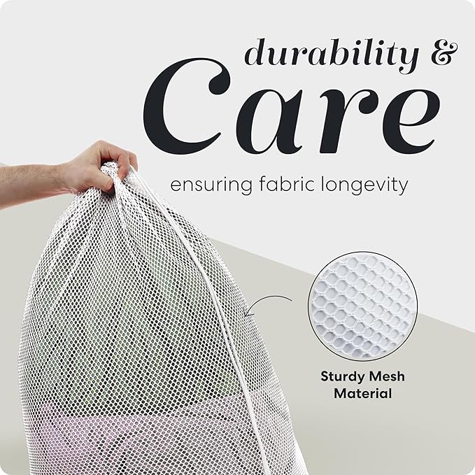 Handy Laundry Mesh Laundry Bag, Extra Large 24" x 36" – Heavy Duty, Machine Washable, Secure Drawstring Closure, Durable Mesh for Delicates, Travel, College Dorm, Storage, White