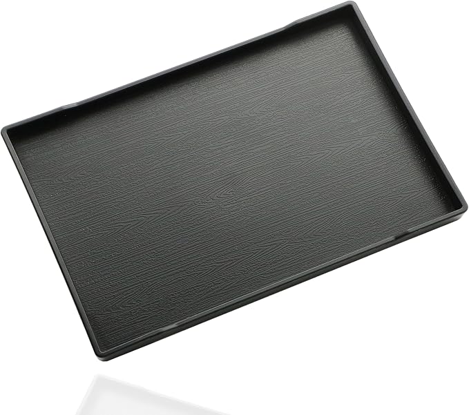 Black Serving Tray (13.5 x 9.6 inch) for Serving Accessory, Spa, Coffee, Drinks, Tea, Bar, Party, Seasoning, Perfume and Display Use.