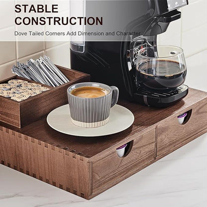 SMARTAKE Wooden K Cup Organizer Coffee Pod Storage Box, Coffee Pod Tea Organizer and Storage, K Pod Drawer Coffee Maker Stand, Kcup Holder for Countertop Kitchen Office Coffee Bar, 30 Pod Capacity