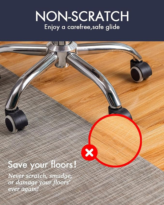 BARoyal Office Chair Mat for Hardwood Floor Under Desk Computer Rolling Chair Mat for Wood/Tile Floor Non-Slip Heavy Duty Desk Rug PVC Plastic Hard Floor Protector 46"x 60" (Soapstone)