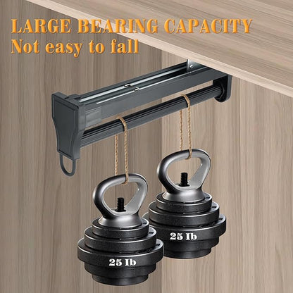 Alise Pull Out Clothes Hanger Rack for Closet,Heavy Duty Closet Rod with Automatic Soft-Close Mechanism for Closets,10 inch Closet Pull Out Metal Rod Organizer Hangers for Coats Pants Hangers,Black