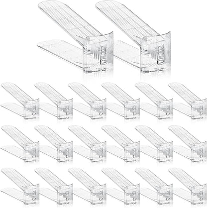 Clear Shoe Slot Organizer, 30 Pack Adjustable Shoe Slots Organizer for Closet Clear Shoe Stackers Shoe Rack Holder Shoes Space Savers for a Pair of Shoes