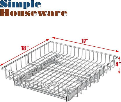 Simple Houseware Under Cabinet Pull Out Sliding Shelf Drawer Organizer, 18" D x 17" W